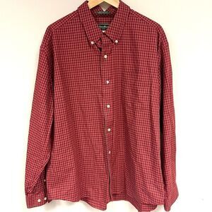 Eddie Bauer rust plaid button down shirt Sz XL